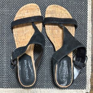 Donald J. Pliner Black Sandals with Cork Sole